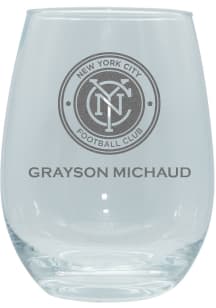 New York City FC Personalized Laser Etched 15oz Stemless Wine Glass