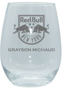 New York Red Bulls Personalized Laser Etched 15oz Stemless Wine Glass