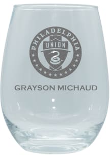 Philadelphia Union Personalized Laser Etched 15oz Stemless Wine Glass