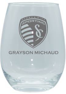 Sporting Kansas City Personalized Laser Etched 15oz Stemless Wine Glass