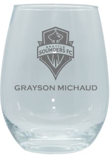 Seattle Sounders FC Personalized Laser Etched 15oz Stemless Wine Glass