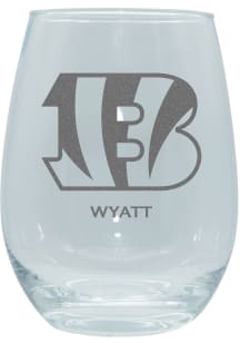 Cincinnati Bengals Personalized Laser Etched 15oz Stemless Wine Glass