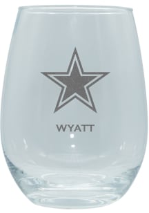 Dallas Cowboys Personalized Laser Etched 15oz Stemless Wine Glass