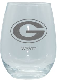 Green Bay Packers Personalized Laser Etched 15oz Stemless Wine Glass