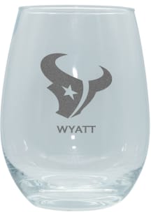 Houston Texans Personalized Laser Etched 15oz Stemless Wine Glass