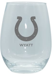 Indianapolis Colts Personalized Laser Etched 15oz Stemless Wine Glass