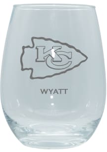Kansas City Chiefs Personalized Laser Etched 15oz Stemless Wine Glass