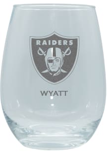Las Vegas Raiders Personalized Laser Etched 15oz Stemless Wine Glass