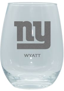 New York Giants Personalized Laser Etched 15oz Stemless Wine Glass