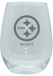 Pittsburgh Steelers Personalized Laser Etched 15oz Stemless Wine Glass