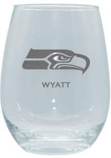 Seattle Seahawks Personalized Laser Etched 15oz Stemless Wine Glass