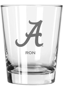 Alabama Crimson Tide Personalized Laser Etched 15oz Double Old Fashioned Rock Glass