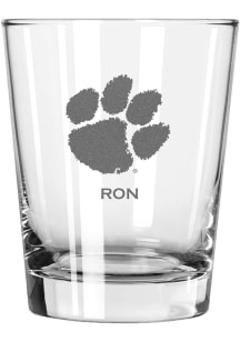 Clemson Tigers Personalized Laser Etched 15oz Double Old Fashioned Rock Glass