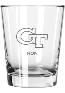 GA Tech Yellow Jackets Personalized Laser Etched 15oz Double Old Fashioned Rock Glass