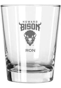 Howard Bison Personalized Laser Etched 15oz Double Old Fashioned Rock Glass