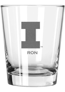 Illinois Fighting Illini Personalized Laser Etched 15oz Double Old Fashioned Rock Glass