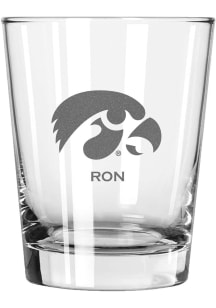 Iowa Hawkeyes Personalized Laser Etched 15oz Double Old Fashioned Rock Glass