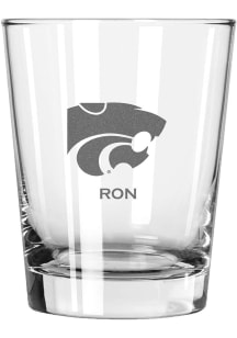 K-State Wildcats Personalized Laser Etched 15oz Double Old Fashioned Rock Glass
