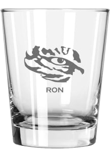 LSU Tigers Personalized Laser Etched 15oz Double Old Fashioned Rock Glass