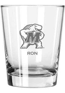 Maryland Terrapins Personalized Laser Etched 15oz Double Old Fashioned Rock Glass