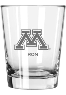 Minnesota Golden Gophers Personalized Laser Etched 15oz Double Old Fashioned Rock Glass