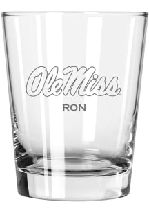 Ole Miss Rebels Personalized Laser Etched 15oz Double Old Fashioned Rock Glass