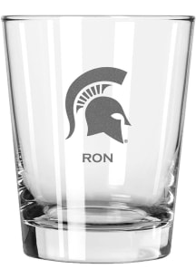 Michigan State Spartans Personalized Laser Etched 15oz Double Old Fashioned Rock Glass