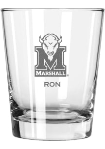 Marshall Thundering Herd Personalized Laser Etched 15oz Double Old Fashioned Rock Glass