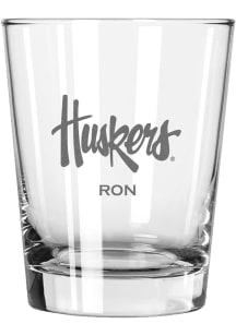 Nebraska Cornhuskers Personalized Laser Etched 15oz Double Old Fashioned Rock Glass