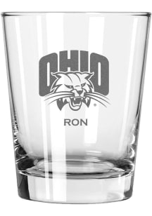 Ohio Bobcats Personalized Laser Etched 15oz Double Old Fashioned Rock Glass