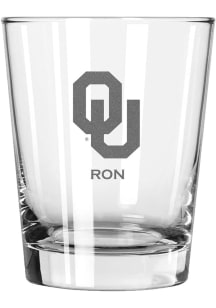 Oklahoma Sooners Personalized Laser Etched 15oz Double Old Fashioned Rock Glass