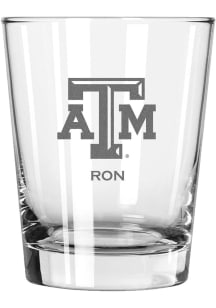 Texas A&amp;M Aggies Personalized Laser Etched 15oz Double Old Fashioned Rock Glass