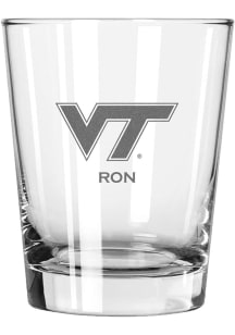 Virginia Tech Hokies Personalized Laser Etched 15oz Double Old Fashioned Rock Glass