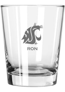 Washington State Cougars Personalized Laser Etched 15oz Double Old Fashioned Rock Glass