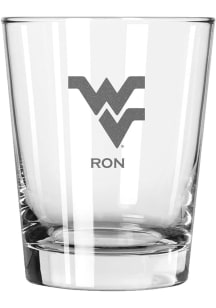 West Virginia Mountaineers Personalized Laser Etched 15oz Double Old Fashioned Rock Glass