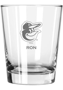 Baltimore Orioles Personalized Laser Etched 15oz Double Old Fashioned Rock Glass
