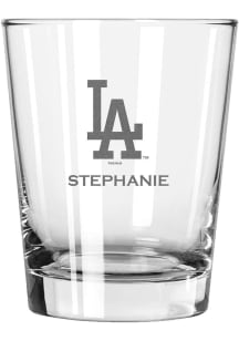 Los Angeles Dodgers Personalized Laser Etched 15oz Double Old Fashioned Rock Glass