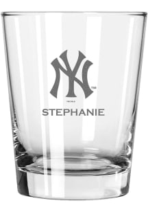 New York Yankees Personalized Laser Etched 15oz Double Old Fashioned Rock Glass