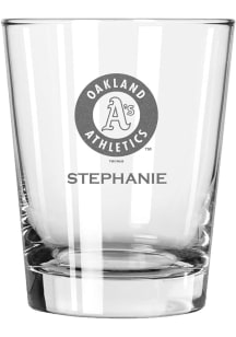 Oakland Athletics Personalized Laser Etched 15oz Double Old Fashioned Rock Glass