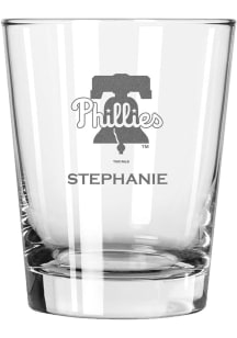 Philadelphia Phillies Personalized Laser Etched 15oz Double Old Fashioned Rock Glass