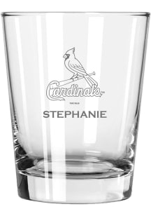 St Louis Cardinals Personalized Laser Etched 15oz Double Old Fashioned Rock Glass