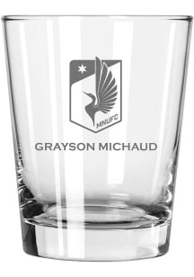 Minnesota United FC Personalized Laser Etched 15oz Double Old Fashioned Rock Glass