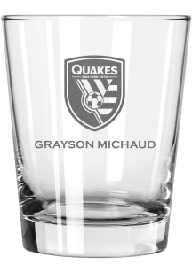 San Jose Earthquakes Personalized Laser Etched 15oz Double Old Fashioned Rock Glass