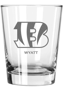 Cincinnati Bengals Personalized Laser Etched 15oz Double Old Fashioned Rock Glass