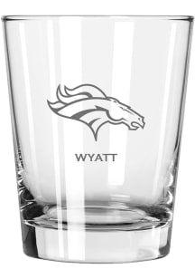 Denver Broncos Personalized Laser Etched 15oz Double Old Fashioned Rock Glass