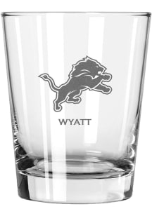 Detroit Lions Personalized Laser Etched 15oz Double Old Fashioned Rock Glass