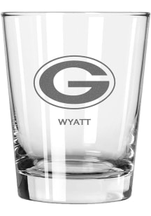 Green Bay Packers Personalized Laser Etched 15oz Double Old Fashioned Rock Glass