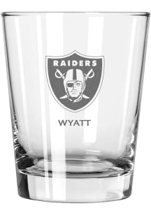 Las Vegas Raiders Personalized Laser Etched 15oz Double Old Fashioned Rock Glass