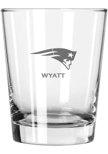 New England Patriots Personalized Laser Etched 15oz Double Old Fashioned Rock Glass
