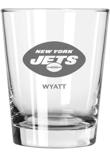 New York Jets Personalized Laser Etched 15oz Double Old Fashioned Rock Glass
